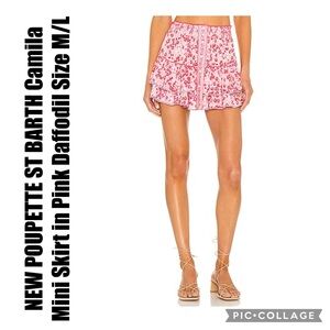 NEW POUPETTE ST BARTH Camila Mini Skirt in Pink Daffodil Size M/L